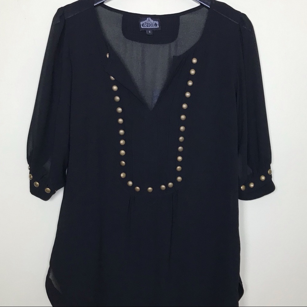 Sheer black blouse
